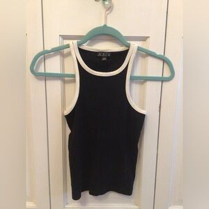 J. Crew Black Tank Top with White Trim